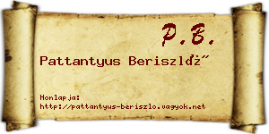 Pattantyus Beriszló névjegykártya